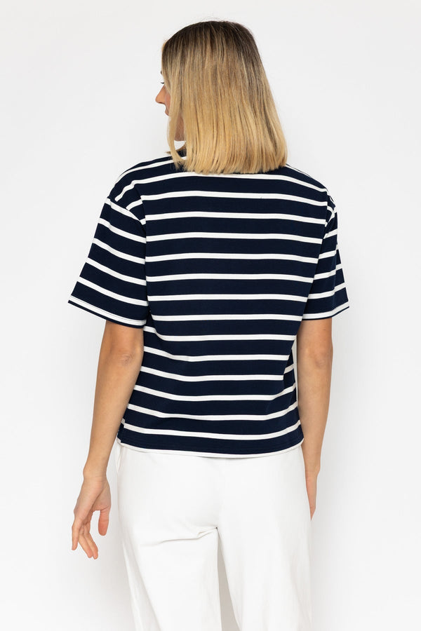 Carraig Donn Navy Cotton French Terry T-Shirt