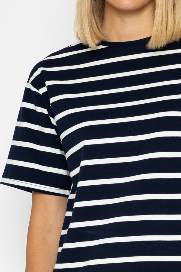 Carraig Donn Navy Cotton French Terry T-Shirt