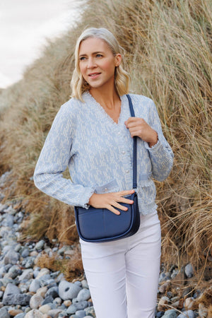 Carraig Donn Navy Crescent Crossbody Bag