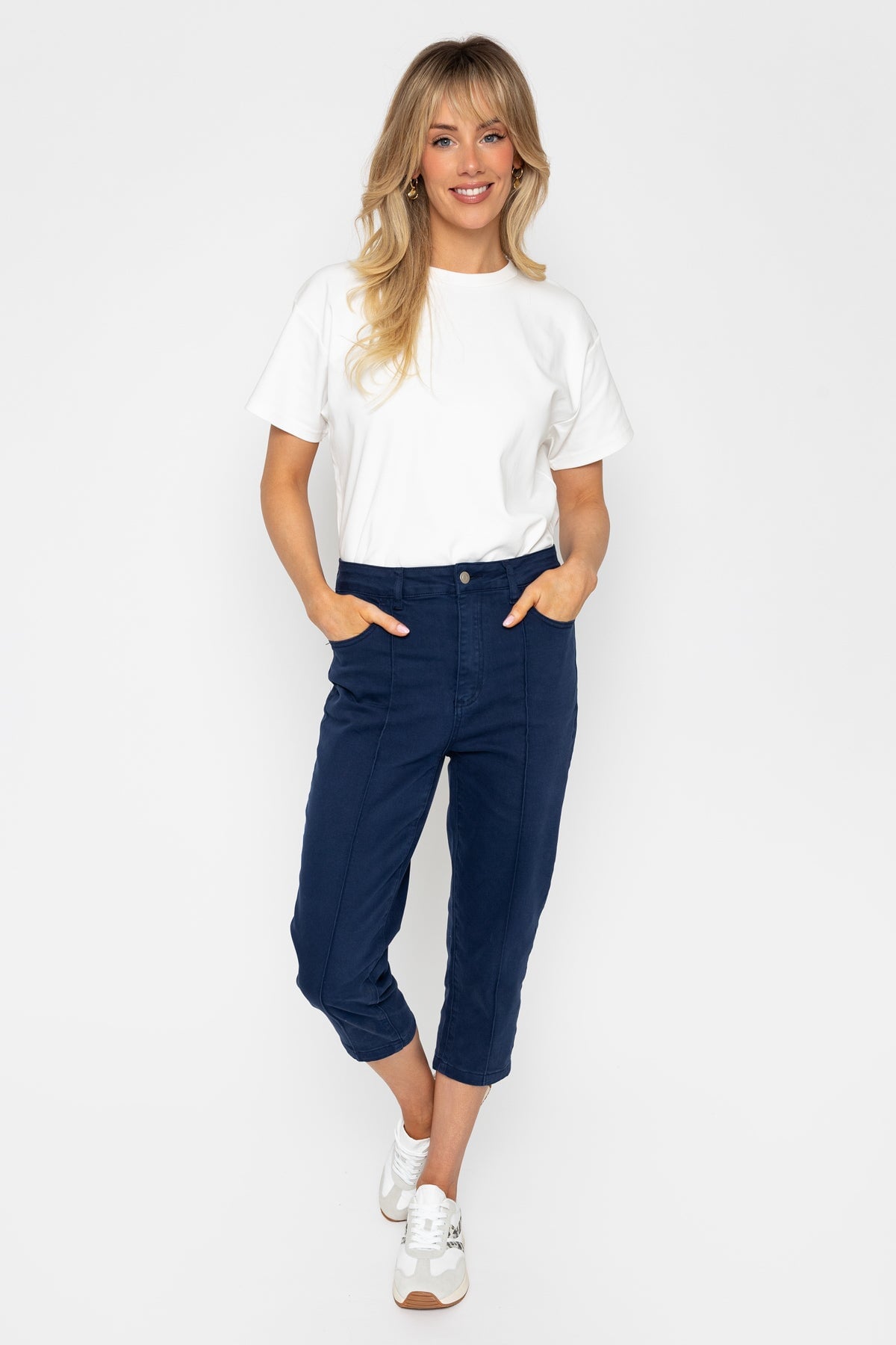 Navy Cropped Jeans
