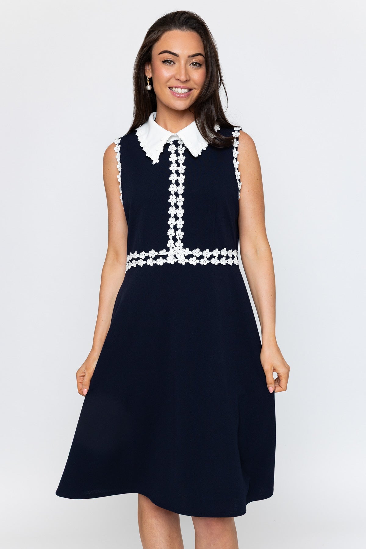 Navy Dolly Knee Length Dress