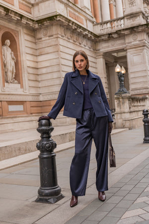 Carraig Donn Navy Double Breasted Jacket