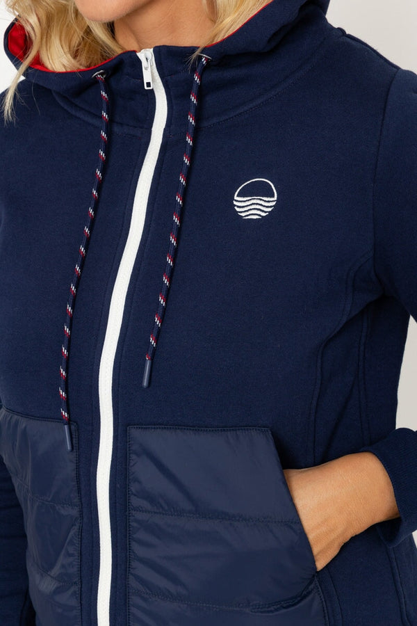 Carraig Donn Navy Full Zip Hoodie With Contrast Pockets