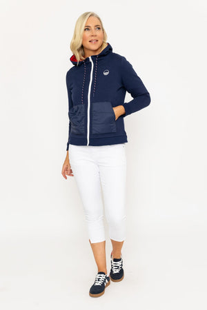 Carraig Donn Navy Full Zip Hoodie With Contrast Pockets