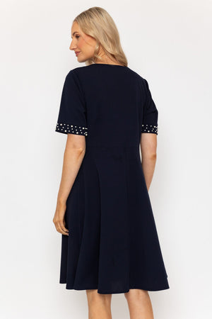 Carraig Donn Navy Heidi Knee Length Dress