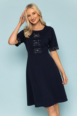 Carraig Donn Navy Heidi Knee Length Dress