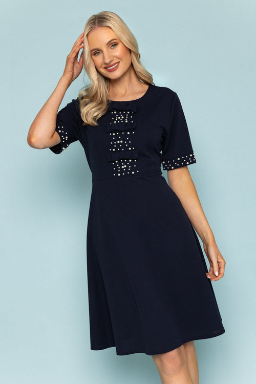 Carraig Donn Navy Heidi Knee Length Dress