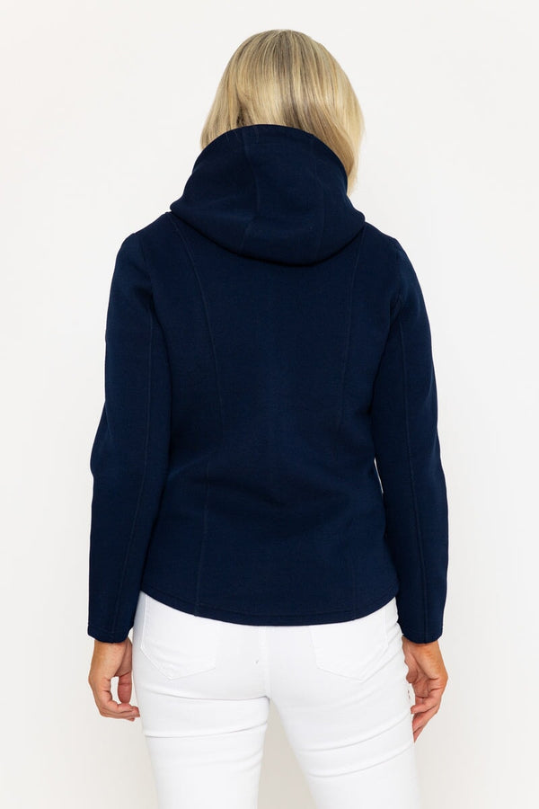 Carraig Donn Navy Hooded Pique Jacket