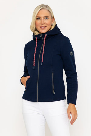 Carraig Donn Navy Hooded Pique Jacket