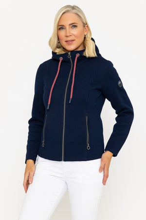 Carraig Donn Navy Hooded Pique Jacket