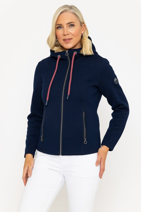 Carraig Donn Navy Hooded Pique Jacket