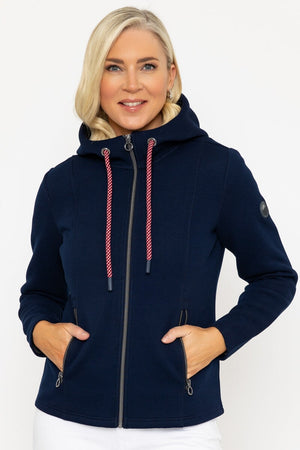 Carraig Donn Navy Hooded Pique Jacket