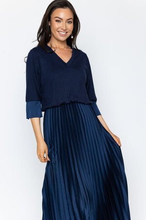 Carraig Donn Navy Knit Top Midi Dress