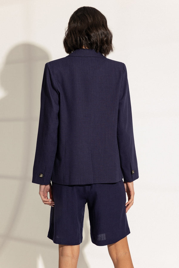 Carraig Donn Navy Linen Blend Blazer
