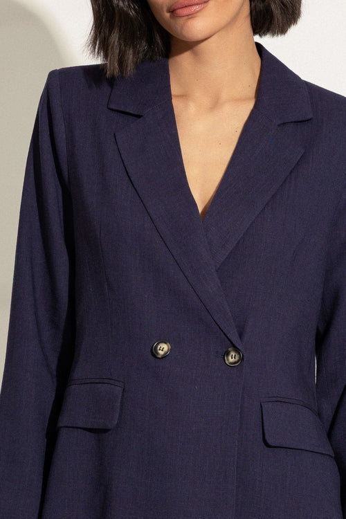 Carraig Donn Navy Linen Blend Blazer