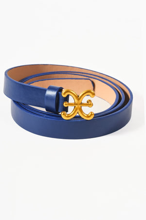 Carraig Donn Navy Link Detail Skinny Belt - Size M/L