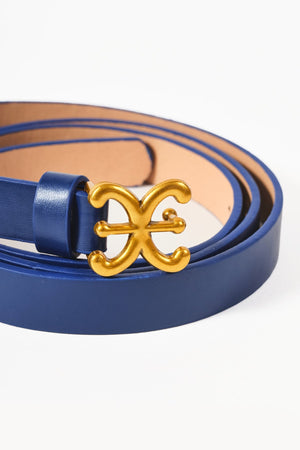 Carraig Donn Navy Link Detail Skinny Belt - Size M/L