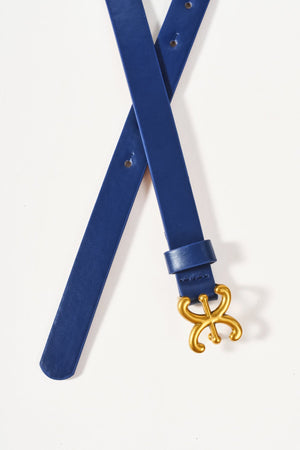 Carraig Donn Navy Link Detail Skinny Belt - Size M/L