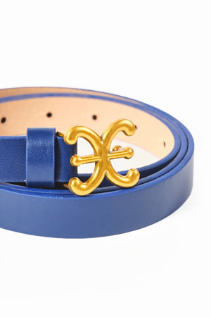 Carraig Donn Navy Link Detail Skinny Belt - Size S/M