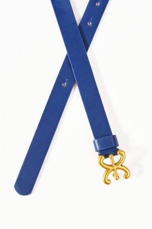 Carraig Donn Navy Link Detail Skinny Belt - Size S/M