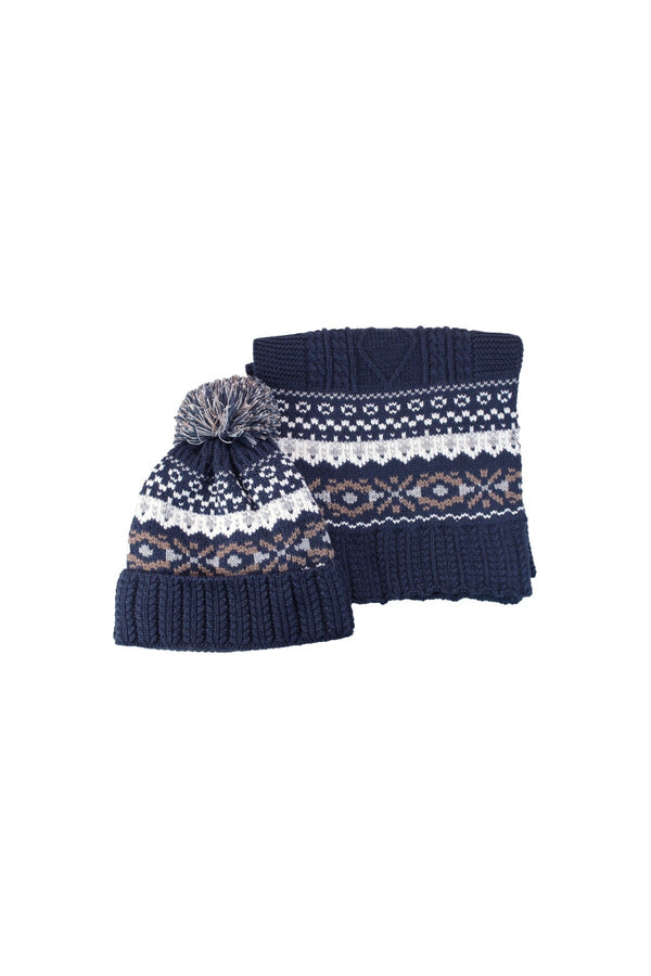 Carraig Donn Navy Men's Hat & Scarf Gift Set