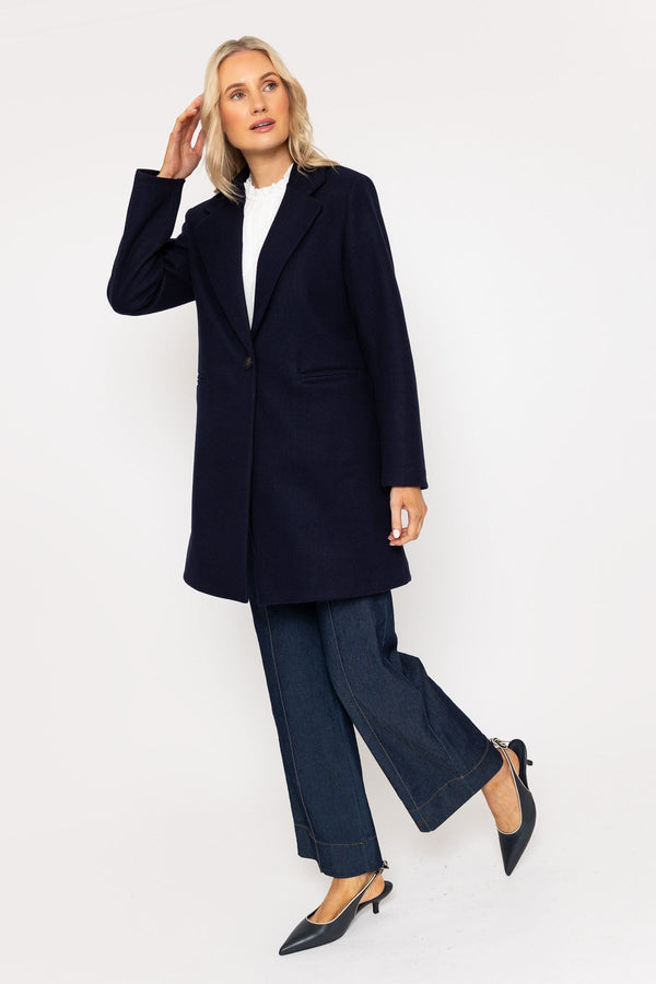 Carraig Donn Navy One Button Coat