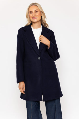 Carraig Donn Navy One Button Coat