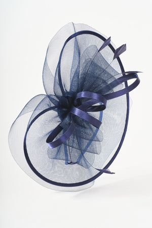 Carraig Donn Navy Oval Fascinator with Bow & Net
