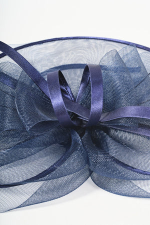 Carraig Donn Navy Oval Fascinator with Bow & Net