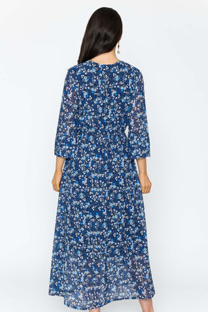Carraig Donn Navy Print Kerry Midi Dress
