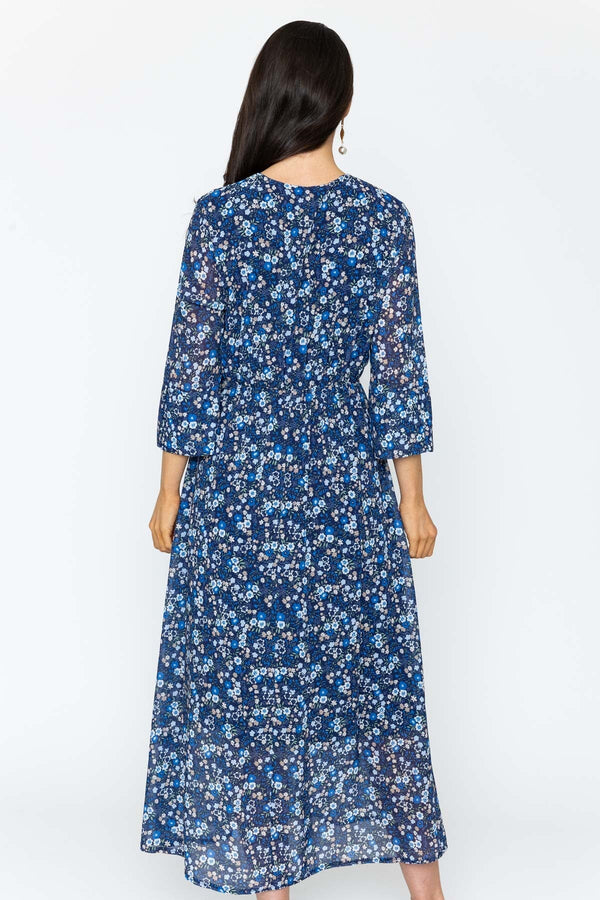 Carraig Donn Navy Print Kerry Midi Dress