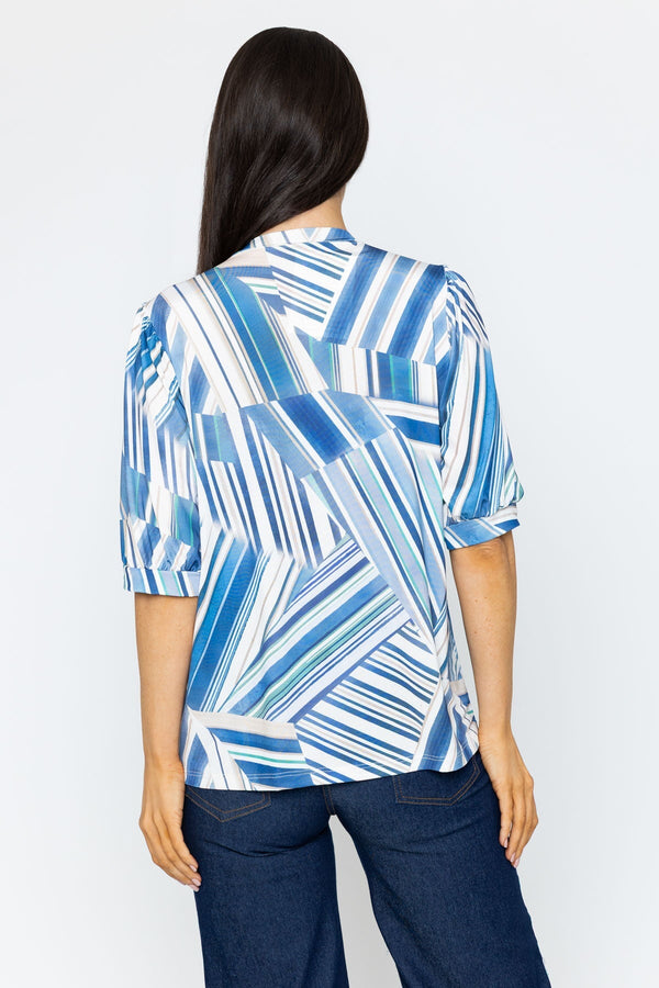 Carraig Donn Navy Print Round Neck Top
