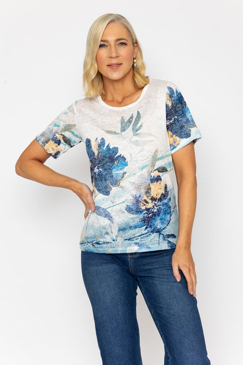 Navy Printed Top