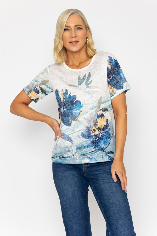 Carraig Donn Navy Printed Top