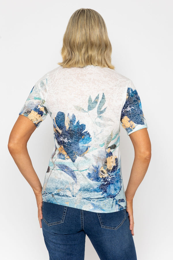 Carraig Donn Navy Printed Top