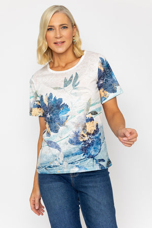 Carraig Donn Navy Printed Top