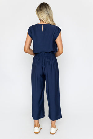Carraig Donn Navy Relaxed Wide Leg Trousers