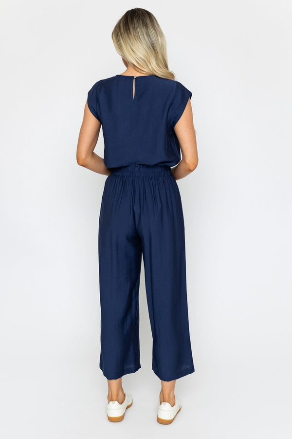 Carraig Donn Navy Relaxed Wide Leg Trousers