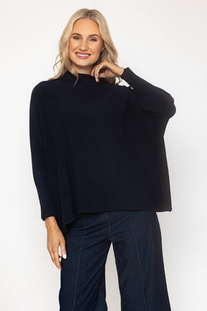 Carraig Donn Navy Rib Edge Polo Knit