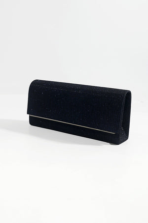 Carraig Donn Navy Ribbed Glitter Clutch