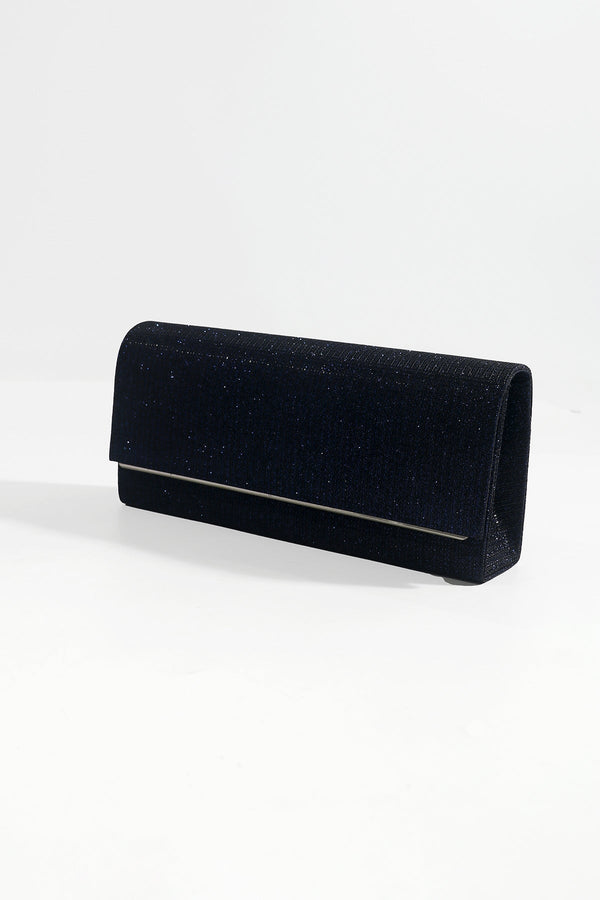 Carraig Donn Navy Ribbed Glitter Clutch