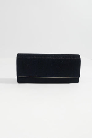 Carraig Donn Navy Ribbed Glitter Clutch
