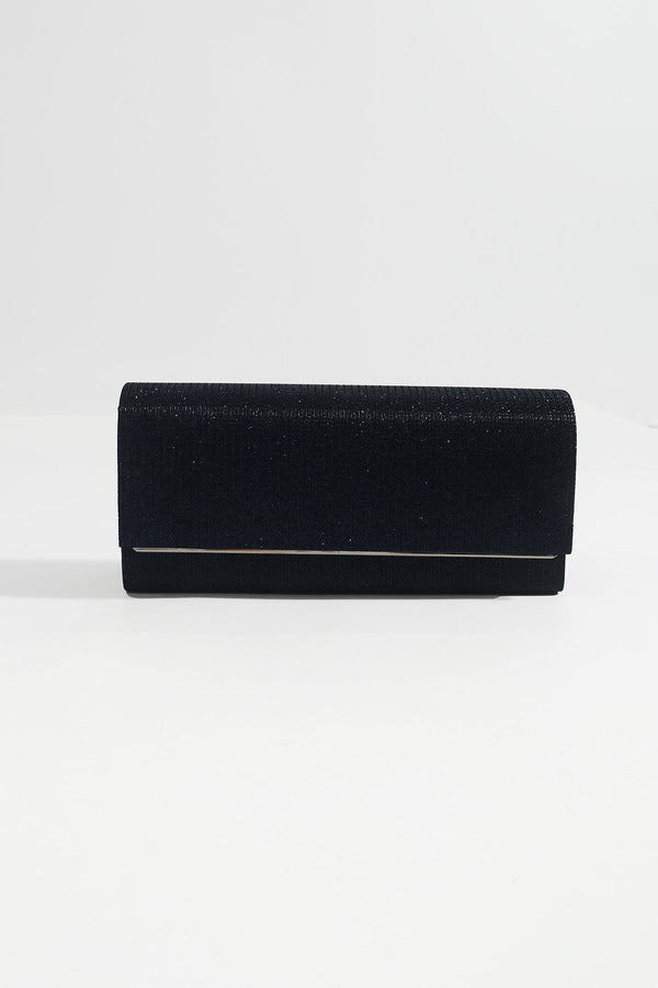 Carraig Donn Navy Ribbed Glitter Clutch