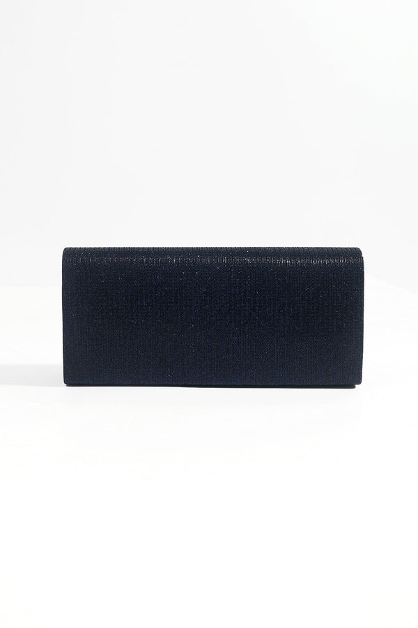 Carraig Donn Navy Ribbed Glitter Clutch