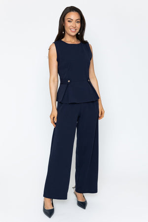 Carraig Donn Navy Scuba Peplum Top