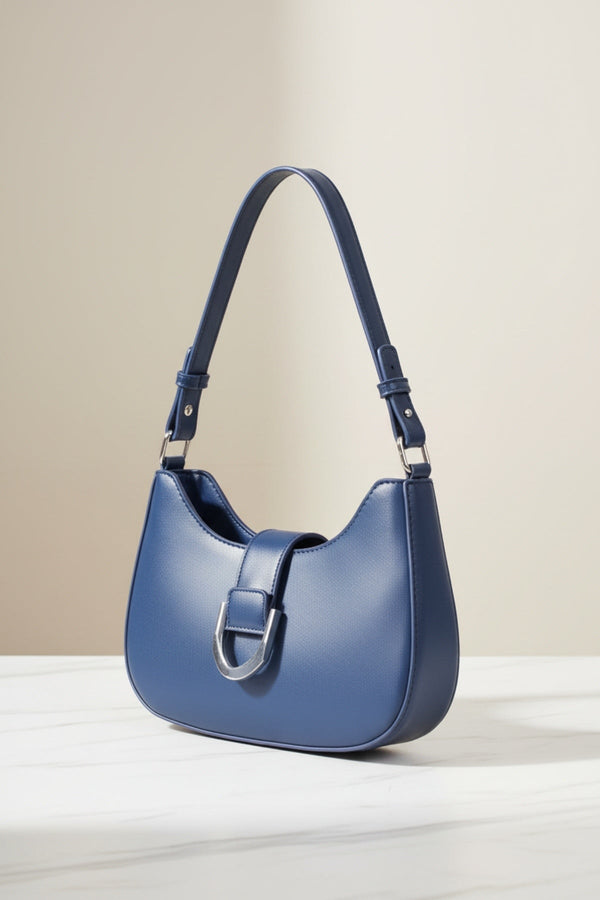 Carraig Donn Navy Shoulder Bag With Buckle Detail
