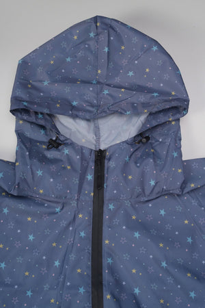 Carraig Donn Navy Star Print Rain Poncho