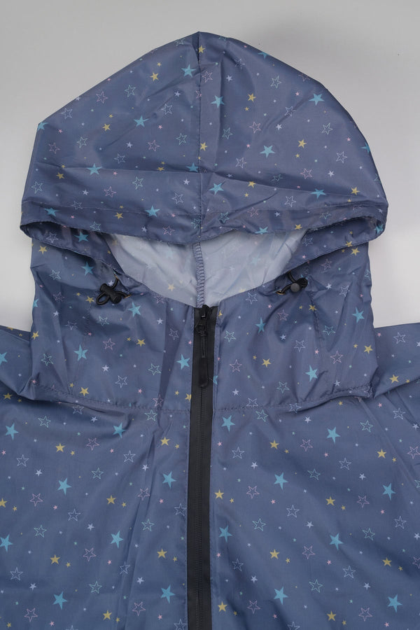 Carraig Donn Navy Star Print Rain Poncho