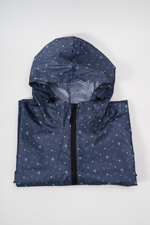 Carraig Donn Navy Star Print Rain Poncho