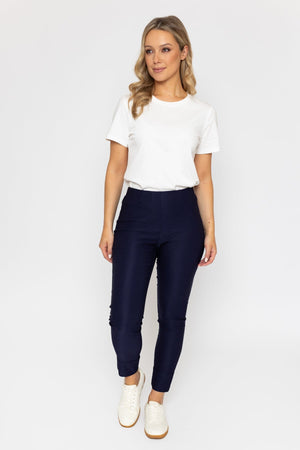 Carraig Donn Navy Straight Leg Bengaline Trousers